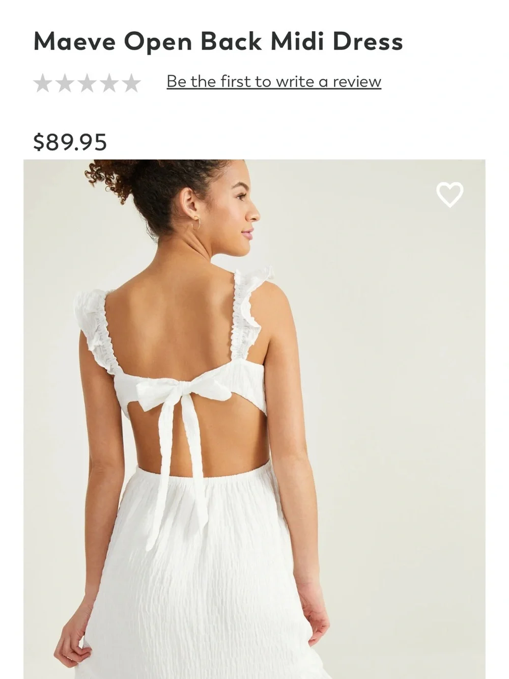Altar'd State White Ruffle-Shoulder Maxi Dress